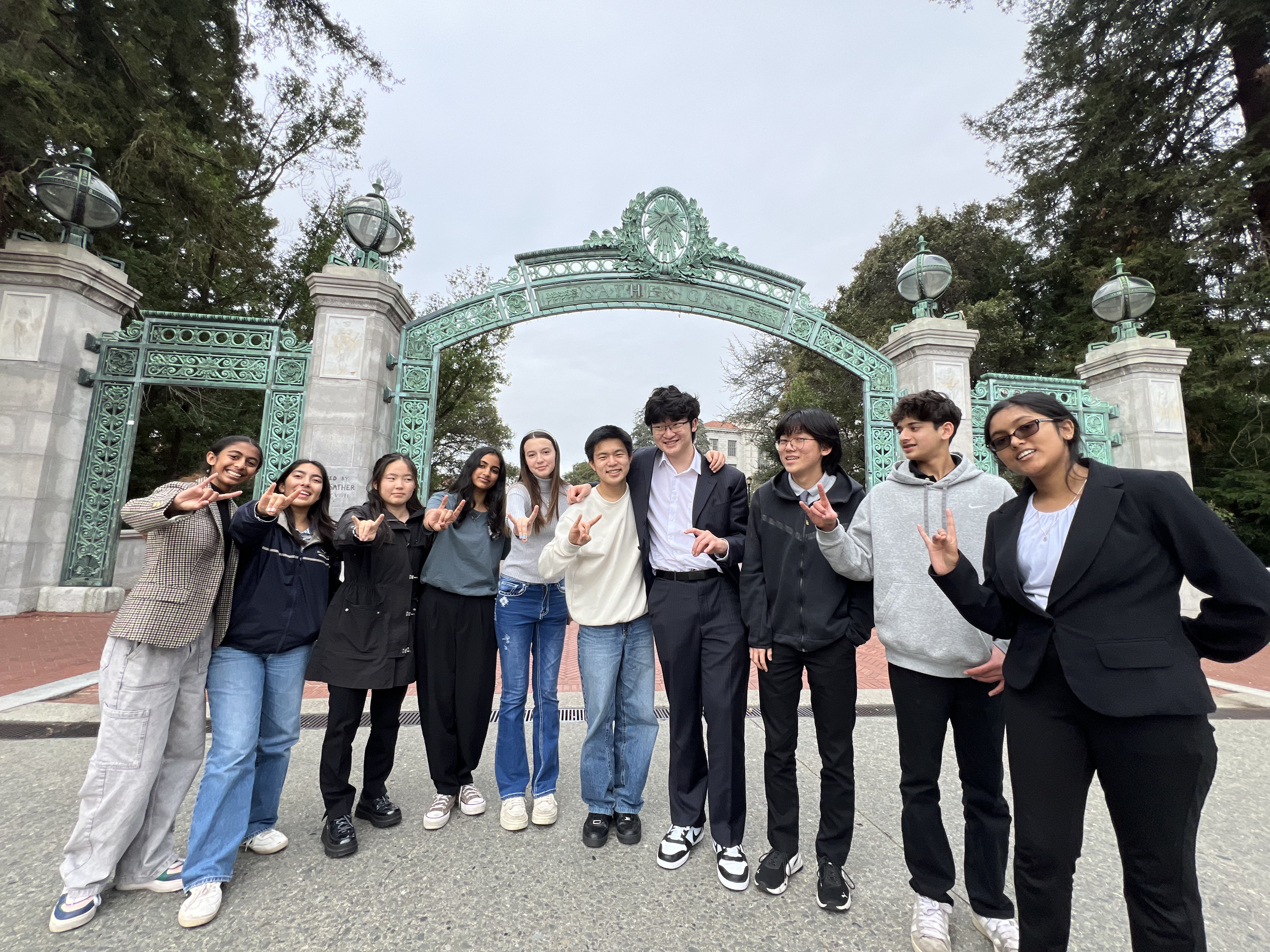 Leigh Debate standing outside Sather Gate at the 2025 Berkeley Invitational